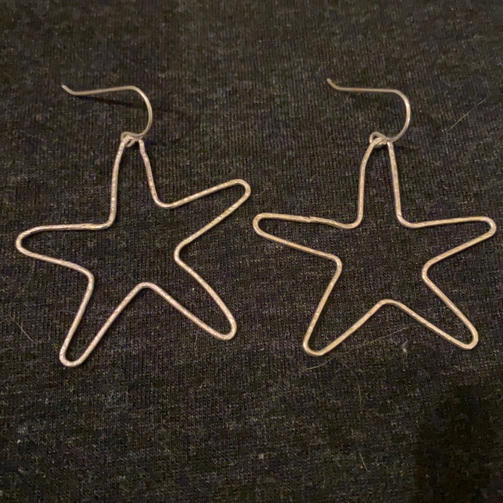 Sterling Wire Star Earrings